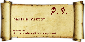 Paulus Viktor névjegykártya